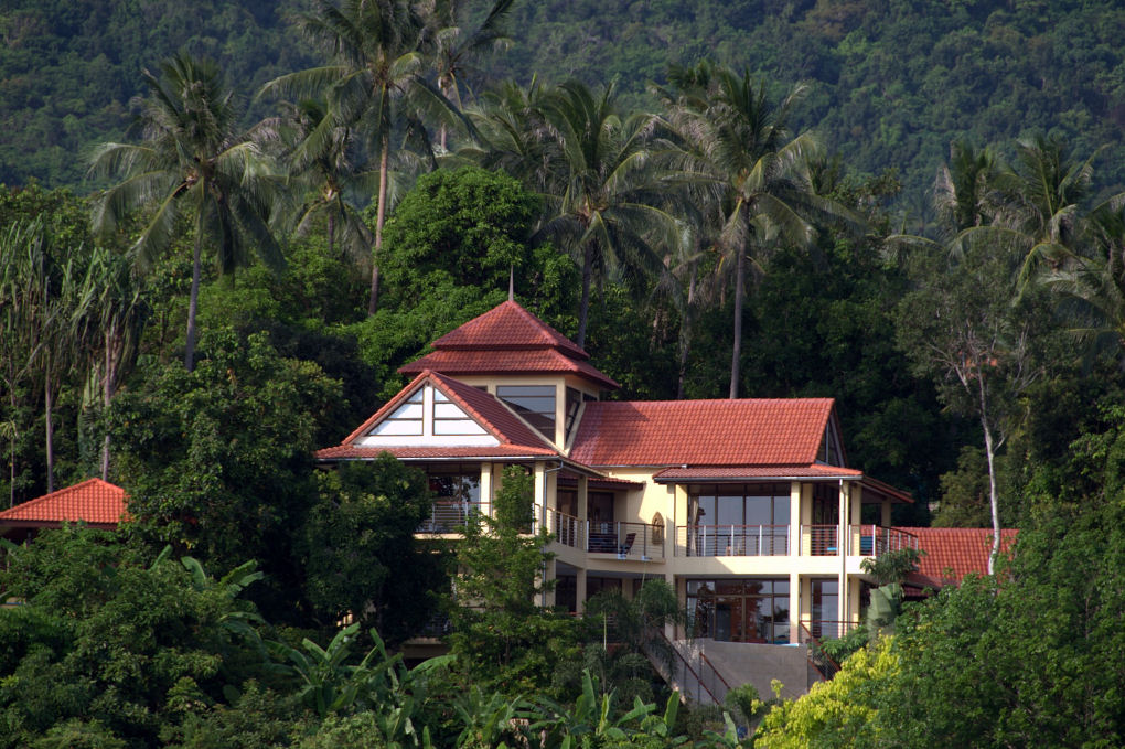 Thai style villa on hillside